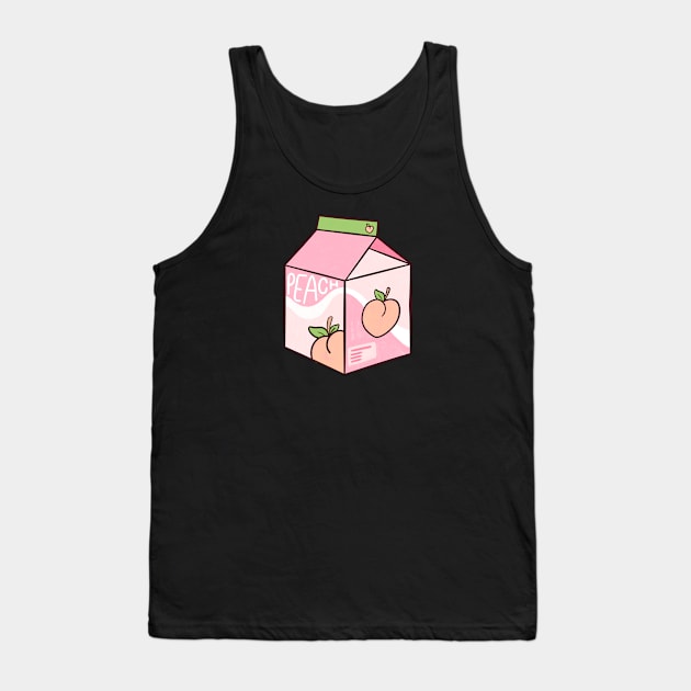 Kawaii Peach Juice Peachy Milk Aesthetic Japanese Vaporwave Tank Top by Trippycollage